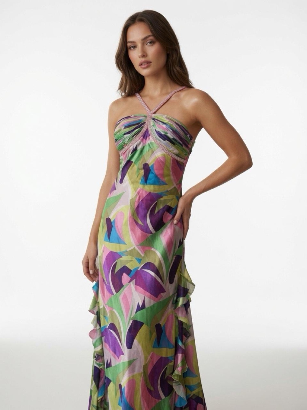 NWT Mary L. Couture silk rhinestone embellished formal evening gown 6 NORDSTROM